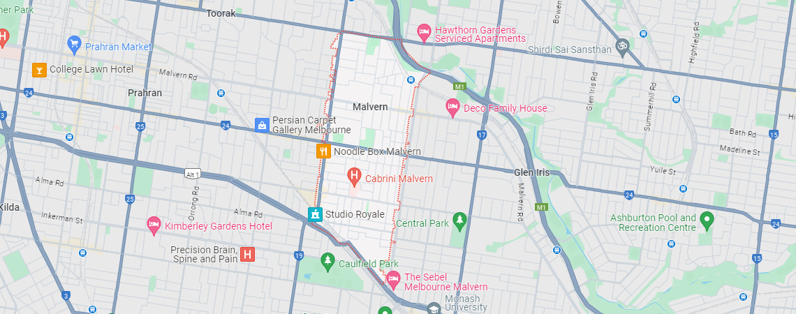 Malvern map area