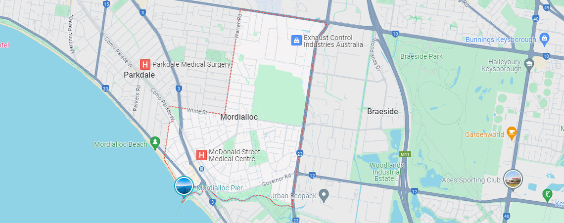 Mordialloc map area