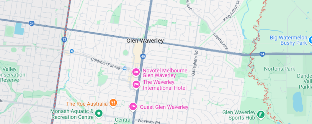 Glen Waverley map area