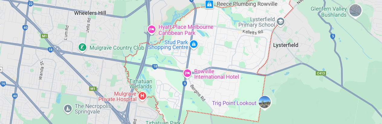 Rowville map area