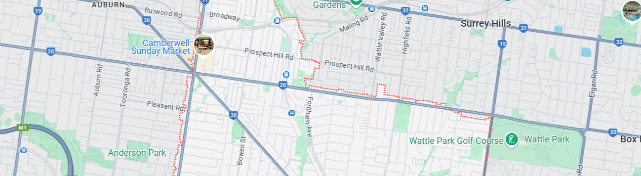 Camberwell map area